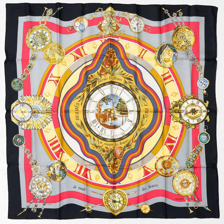 Hermès, scarf, "La ronde des heures".