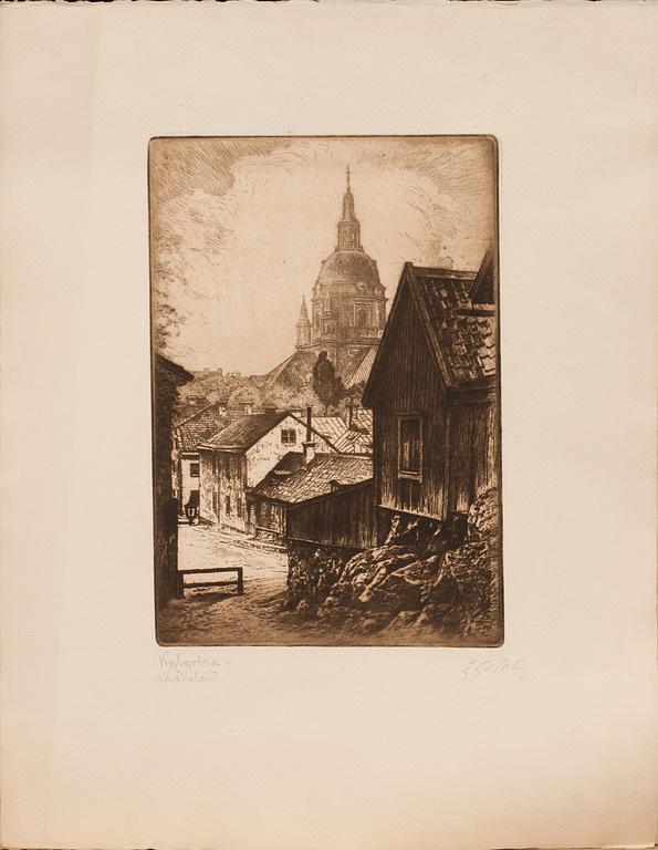 ERIK EKROTH, 10 st, etsningar, signerade.