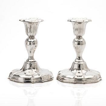 Candelabras, silver, Rococo style, 20th century.