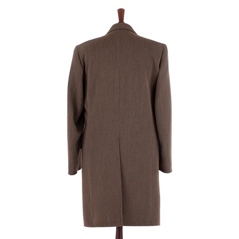 PARK HOUSE, a brown gray cotton cashmere mens coat. Size 50.