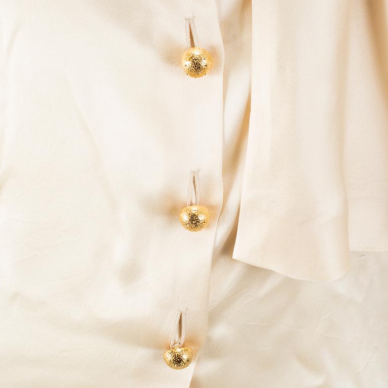 YVES SAINT LAURENT, tied blouses, 2 pieces, french size 40.