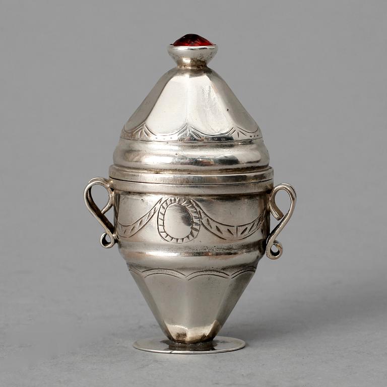 LUKTDOSA, silver, 1800-tal, ostämplad, troligen Danmark. Tot vikt 51 gram.