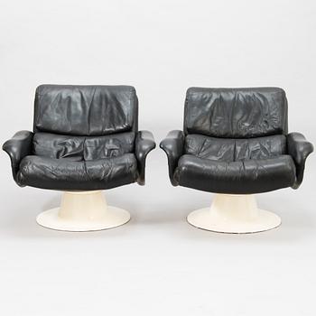 YRJÖ KUKKAPURO, fåtöljer ett par, "Saturnus" Haimi 1970-tal.