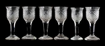 STARKVINSGLAS, 6 st, sent 1700-/tidigt 1800-tal.