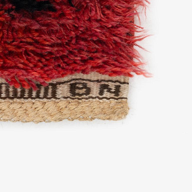 Barbro Nilsson, matta, 'Tigerfällen', knotted pile (rya), c. 260 x 154 cm, signed AB MMF BN.