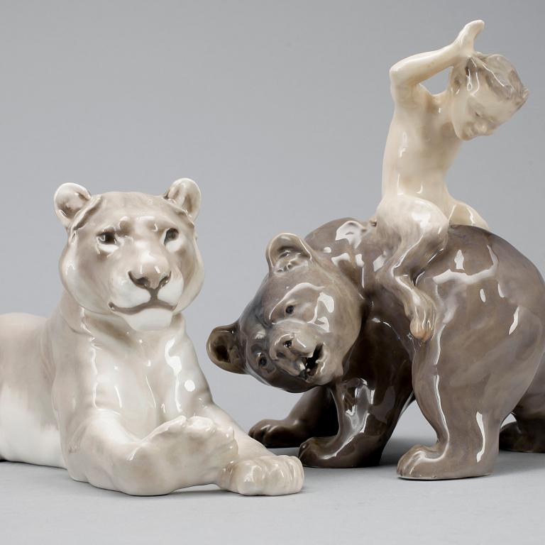 FIGURINER, 2st, porslin, Danmark, 1900-tal.