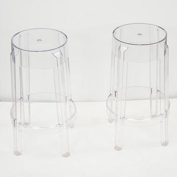 BARPALLAR, ett par. "Charles Ghost". Philippe Starck för Kartell.