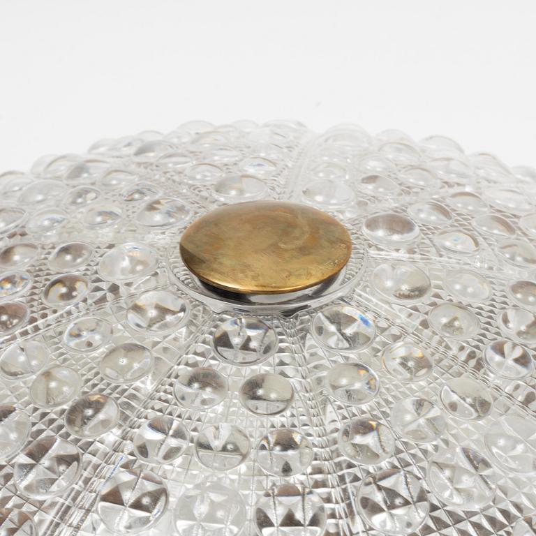 Carl Fagerlund, a set of three ceiling lamps, Orrefors second half of the 20th century.