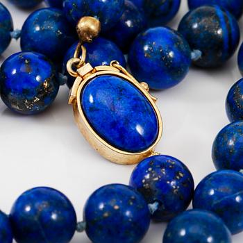 COLLIER, lapis lazuli.