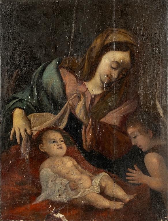 Italiensk skola, 1600-tal, Madonnan med barnet och Johannes Döparen.
