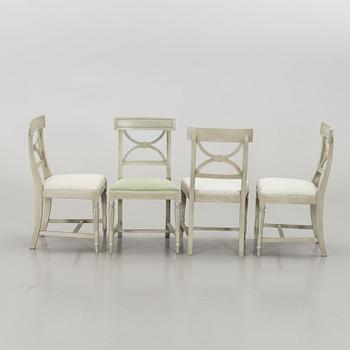 A set of table and 6 pcs of chairs, late 20th century,