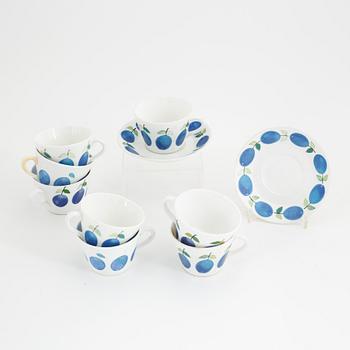 Stig Lindberg, kaffekoppar, 8 st, "Prunus", Gustavsberg.