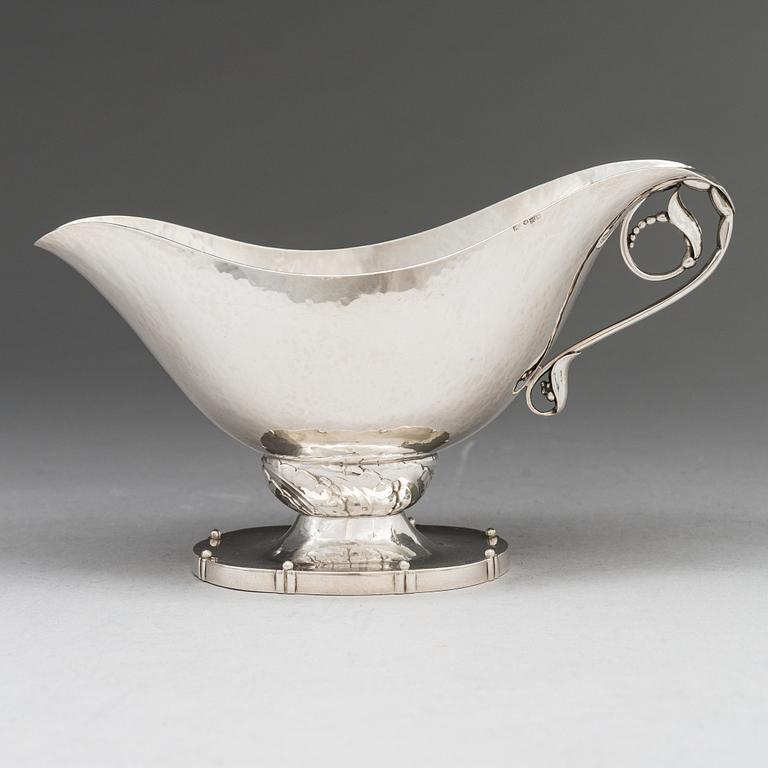 Georg Jensen, A 'Blossom' gravy boat in sterling silver, design nr. 177, Copenhagen 1925-30.