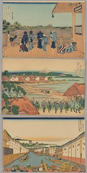 Katsushika Hokusai, efter, ur serien "Thirty-six Views of Mount Fuji", 1900-tal.