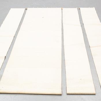 A carpet/textile, "Häggå 981", machin woven, Gunilla Lagerhem, Ullberg Kasthall, ca 290 x 30 and 70 cm.