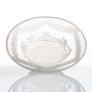 Simon Gate, a bowl, "Slöjdansen", Orrefors, Sweden, early 20th century.