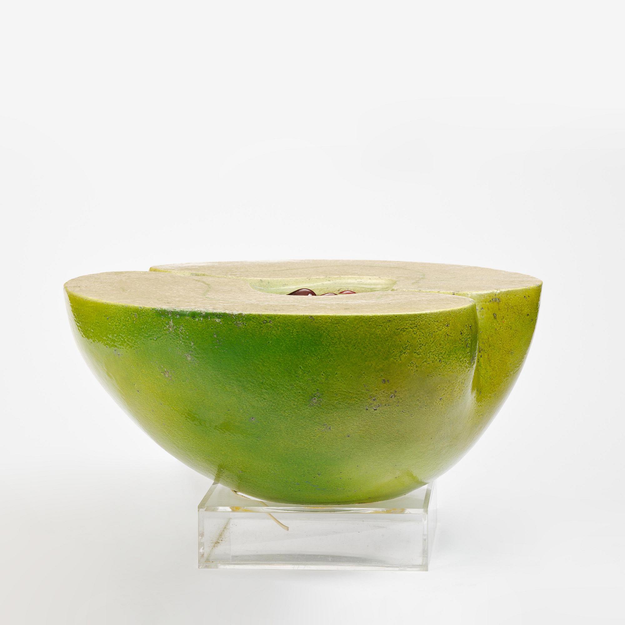 Hans Hedberg, a large faience sculpture of an apple, Biot, France.