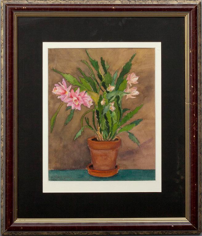 GRETA HÄLLFORS-SIPILÄ, vesiväri, signeerattu ja päivätty Våren 1945.