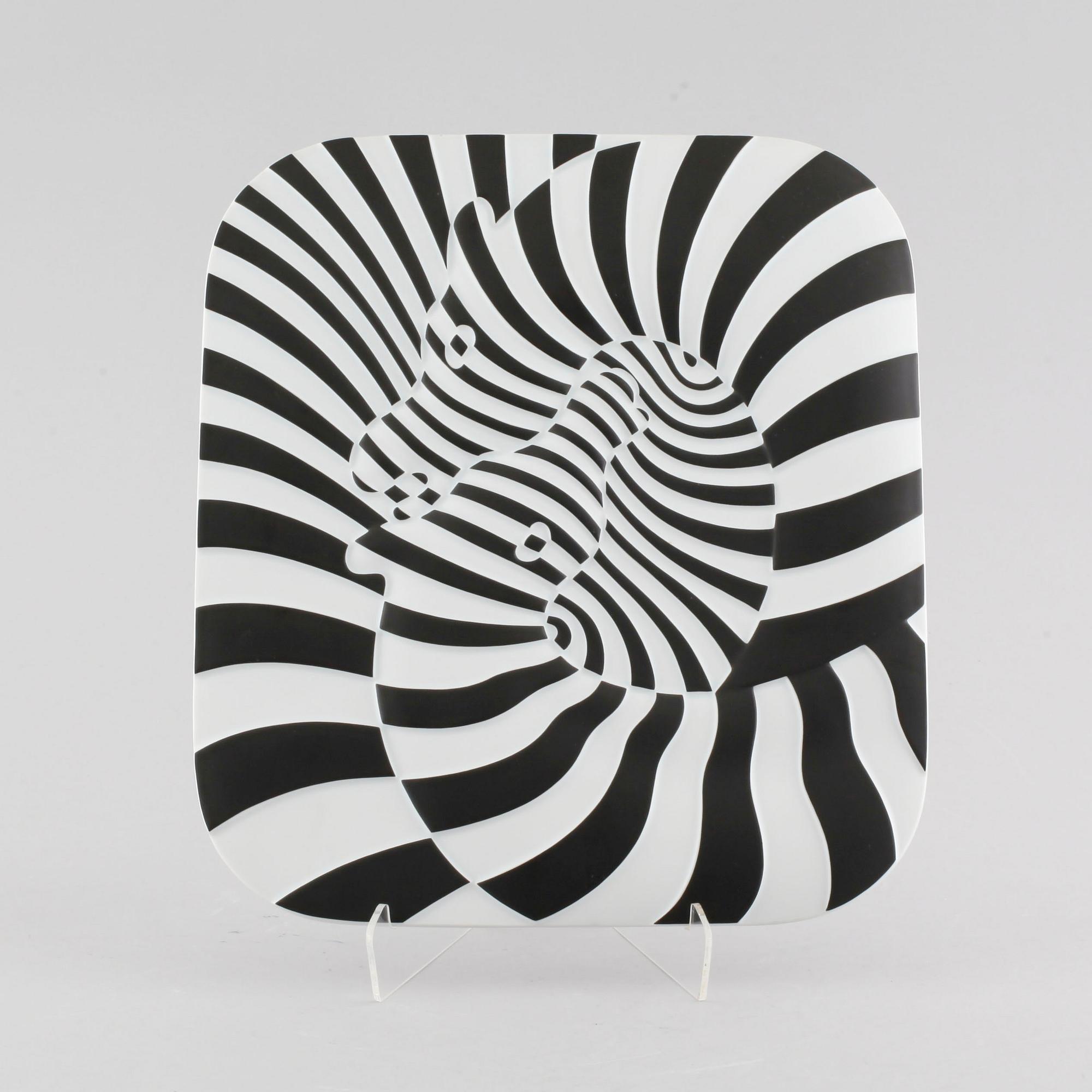 VICTOR VASARELY, väggrelieff, porslin, Rosenthal, signerad och numrerad 394/3000.
