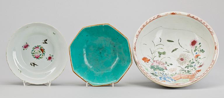 SKÅLAR, 3 st, porslin, Kina, 1800-tal.