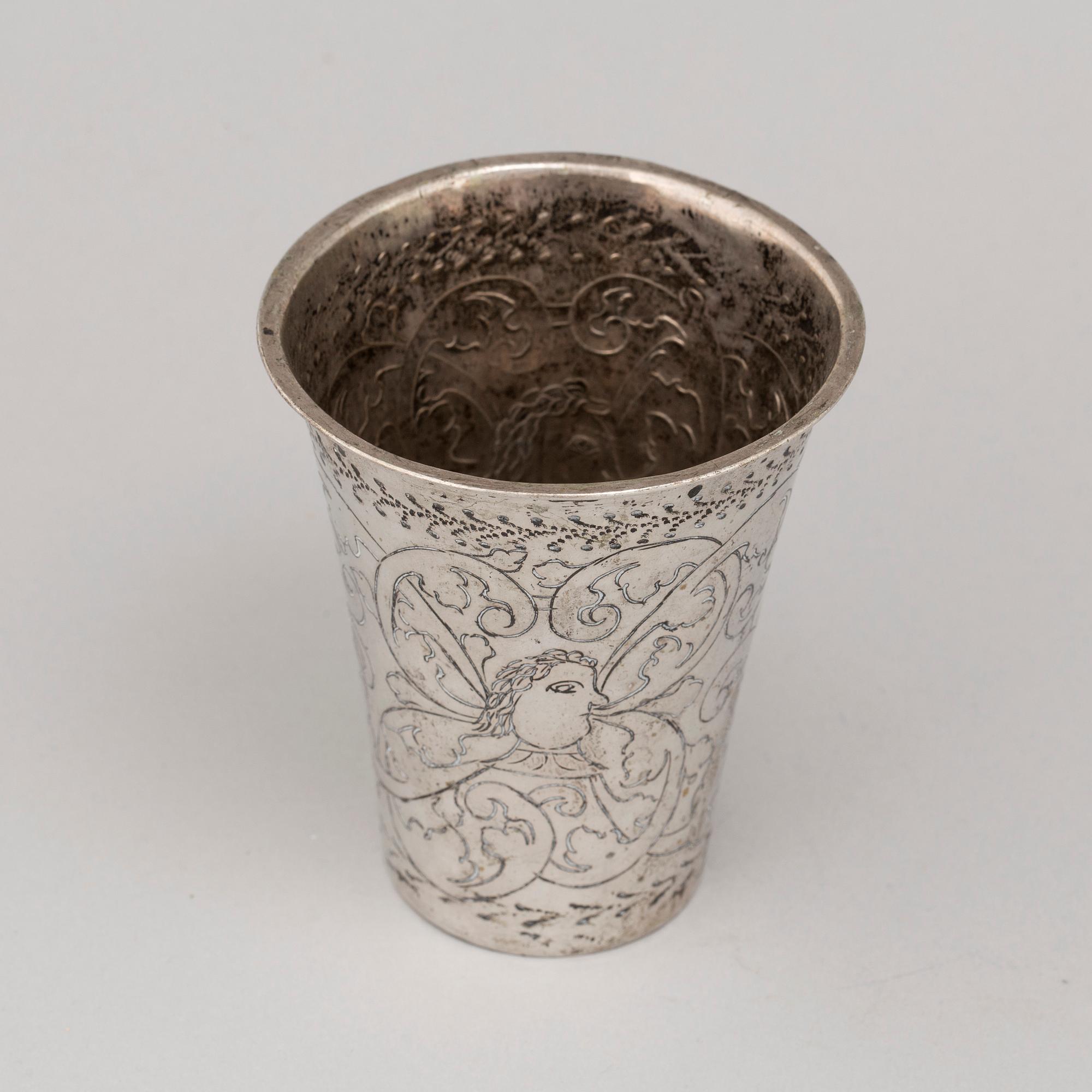 A Swedish 18th century silver beaket, mark of Casimir Friedrich Meidts, Karlskrona 1731.