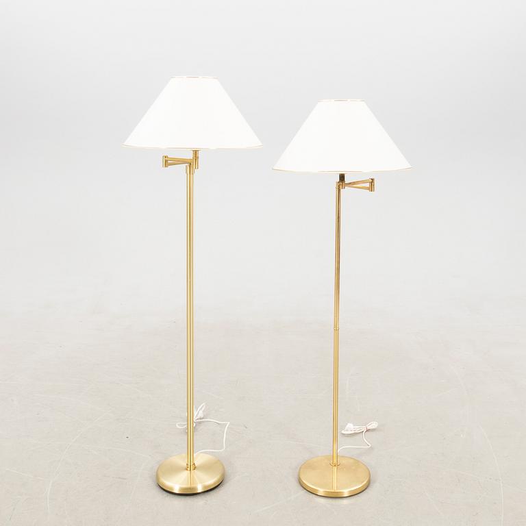 Floor lamps 2 pcs and wall lamp late 20th century.