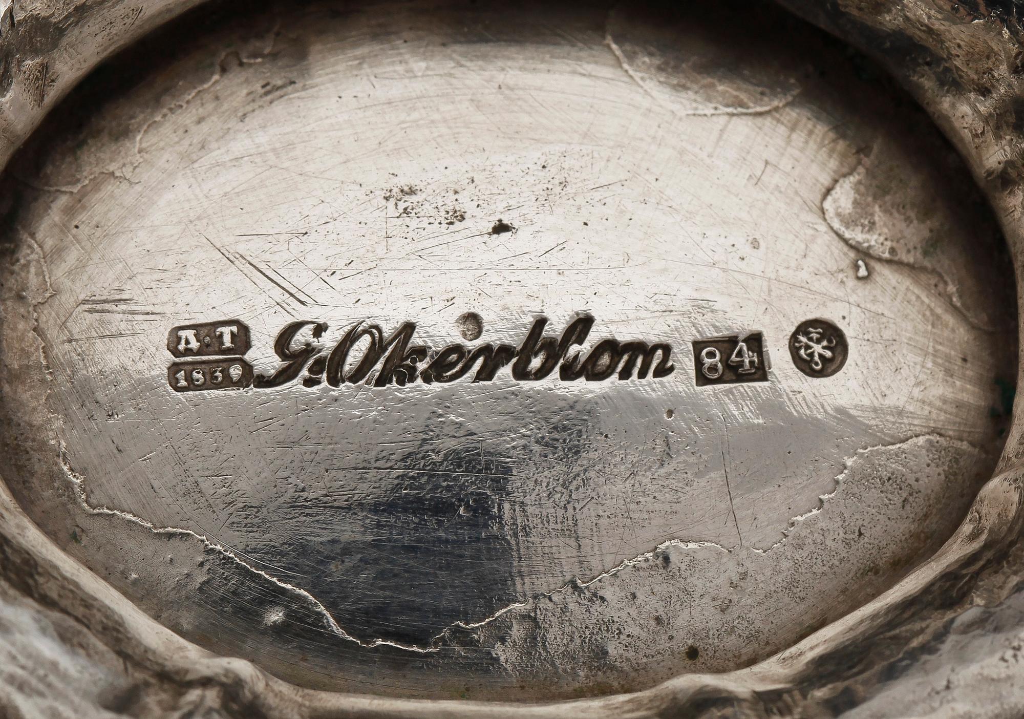 GRÄDDKANNA, silver, G Okerblom, St Petersburg, 1839. Ca 255 gr.