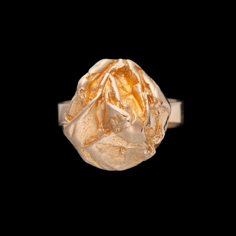 Björn Weckström, A RING "Yellow Rose" 14K gold, Lapponia 1972.