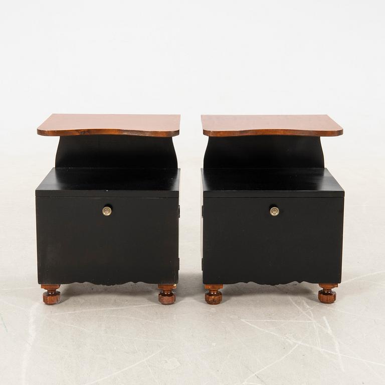 Bedside tables, a pair, 1940s.