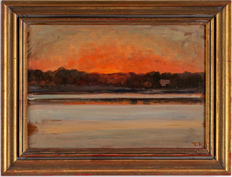 VILHELM HOLMGREN, oil on panel, signed V.H.