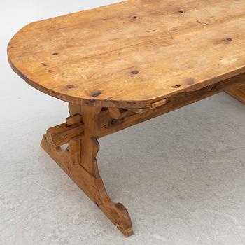 A 19th century pine table.