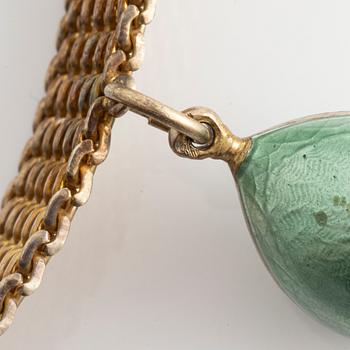 Necklace with 22 miniature Easter eggs, one of which is by Carl Fabergé.