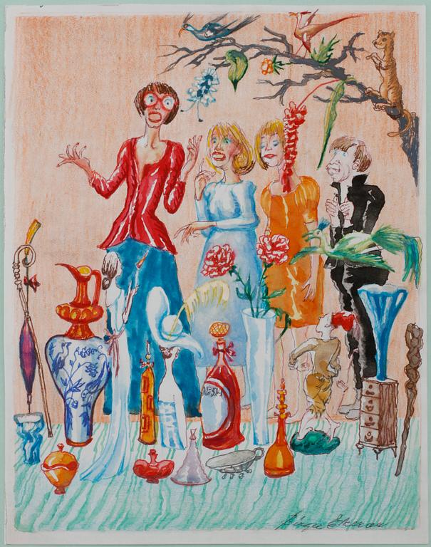 BIRGER EKMAN, teckningar, 8 st, signerade.