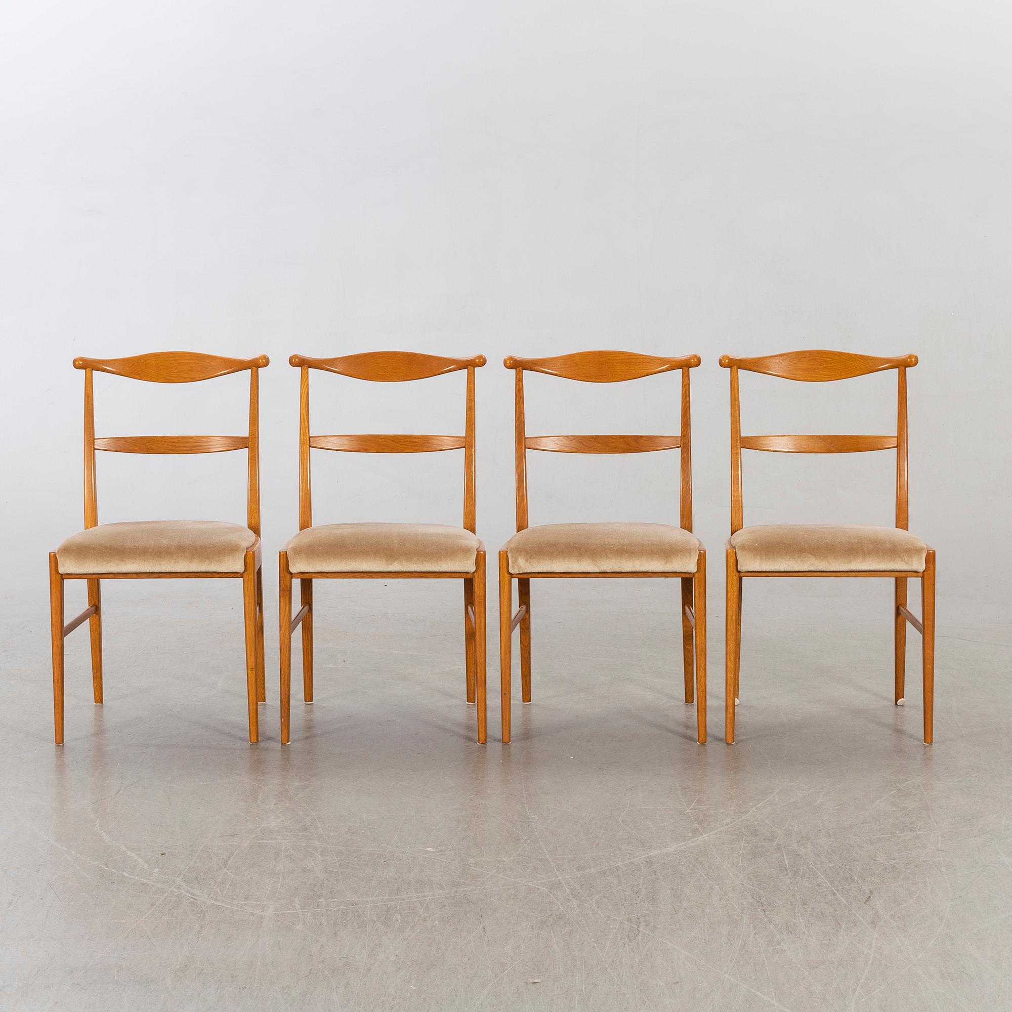 A set of four 1960:s oak chairs.