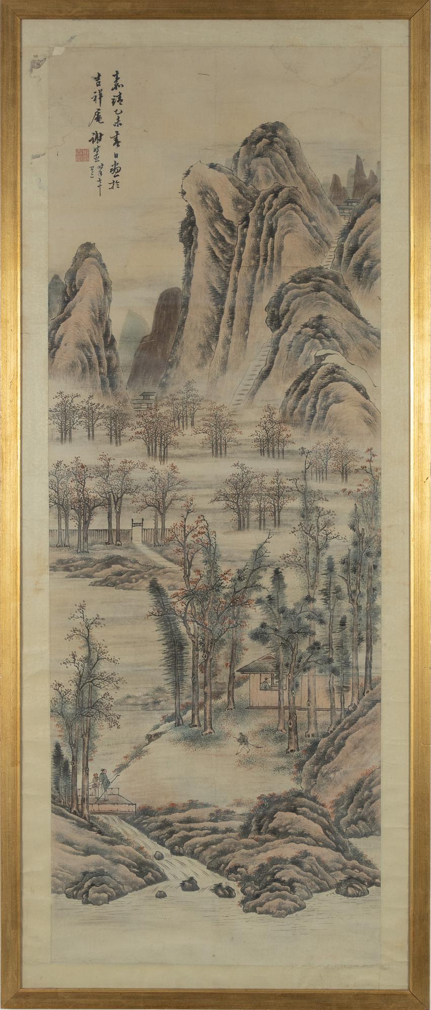 Akvarell och tusch på papper, Kina, efter äldre mästare, 1900-tal.