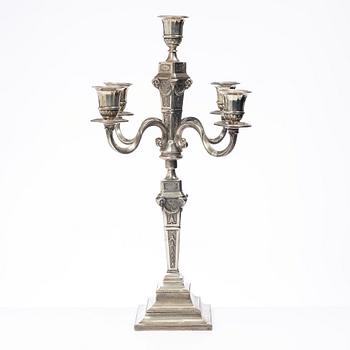 Lale Silverware & Co Ltd, candelabrum, silver, Louis XVI style, Istanbul, Turkey 20th century.