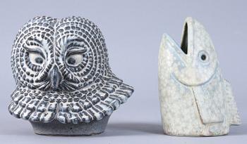 FIGURINER, 2 st, stengods, Gunnar Nylund, Rörstrand.