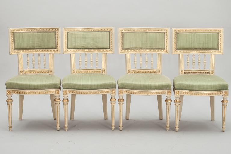 STOLAR, 4+8 st. 4 Sengustavianska, 8 stilkopior. Lindome, 1800-talets början. 3 sign IAS.