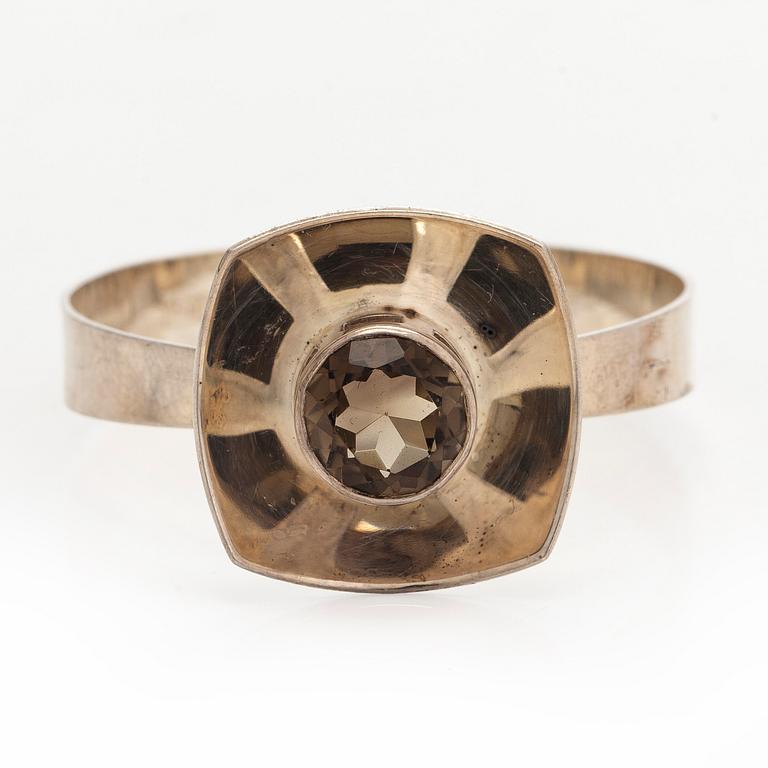 Bracelet and necklace, faceted smoky quartz, silver, Alton, Sweden 1966.