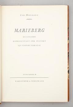 BOKPARTI OM KONSTHANTVERK, 6 vol, bla "Äldre svenska glas med graverad dekor" av Heribert Seitz, Stockholm 1936.