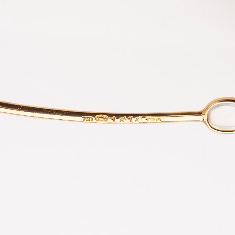 Vivianna Torun Bülow-Hübe, Necklace, 18K gold set with two moonstones, by Georg Jensen, Denmark.