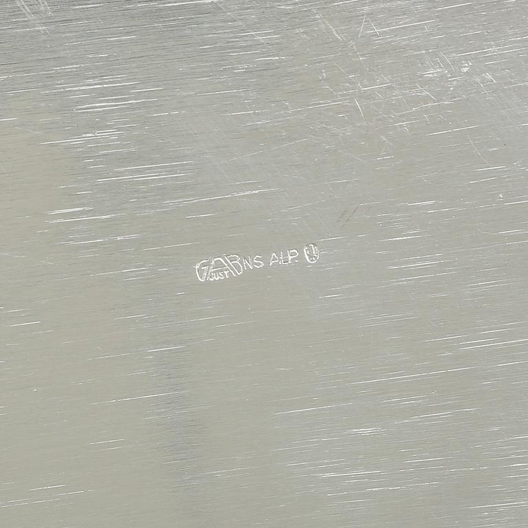 UPPLÄGGNINGSFAT, nysilver, Just Andersen, GAB, 1900-talets första hälft.