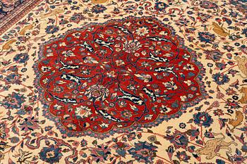 A semi-antique Kashan so called Dabir, c. 360 x 266 cm.