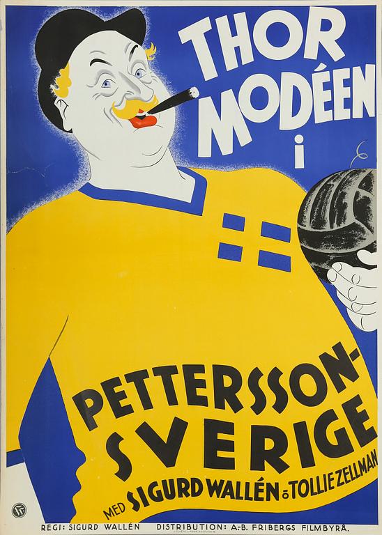 FILMAFFISCH, litografiskt tryck, "Petterson Sverige", 1934.