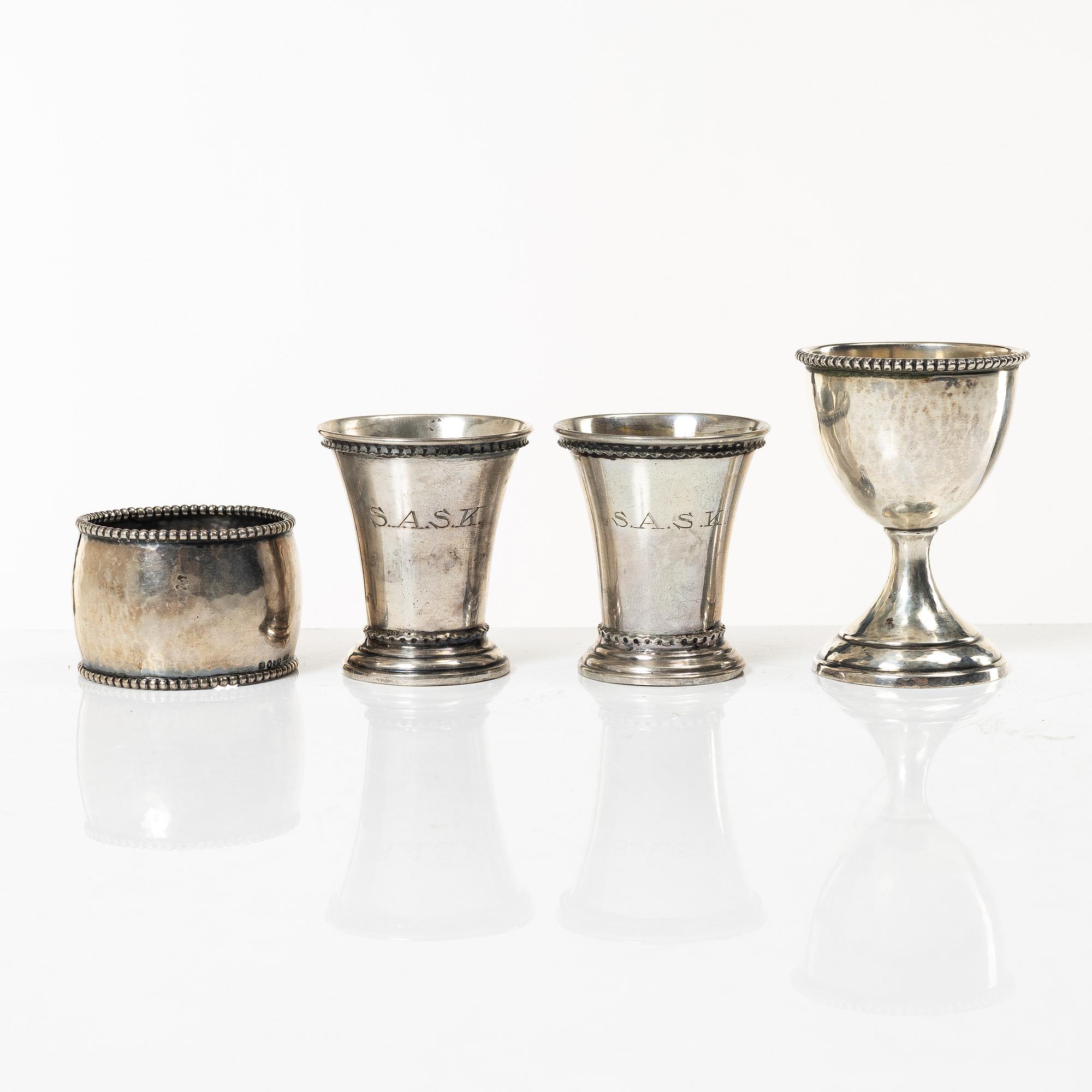 Silver, 5 pieces, Sweden 19th-20th century.
