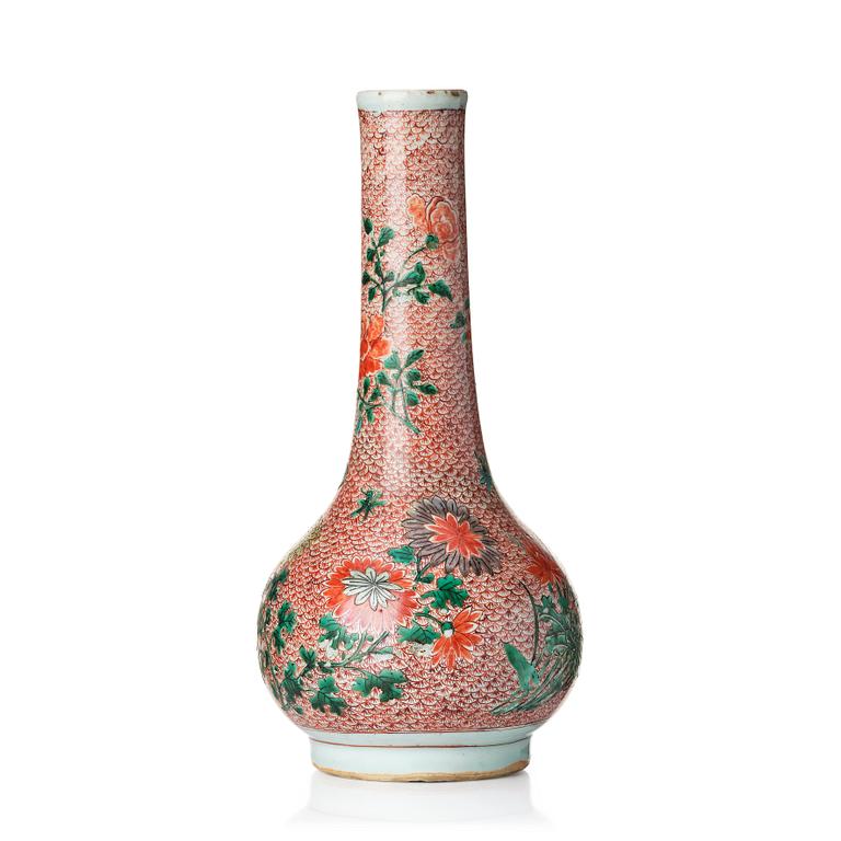 Bordslampa/vas, porslin. Qingdynastin, 1600-tal.