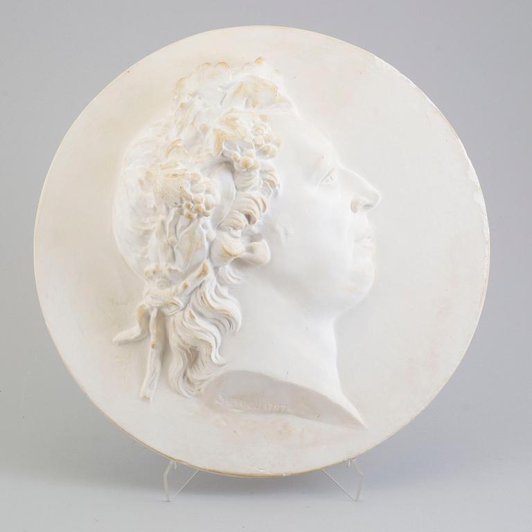 JOHAN TOBIAS SERGEL, efter, medaljong av gips, 1900-tal.