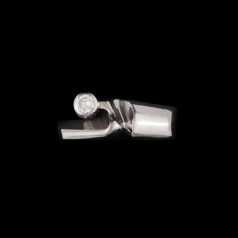 Björn Weckström, A RING "Nebo" platin, brilliant cut diamond 0,10 ct. Lapponia 1982.