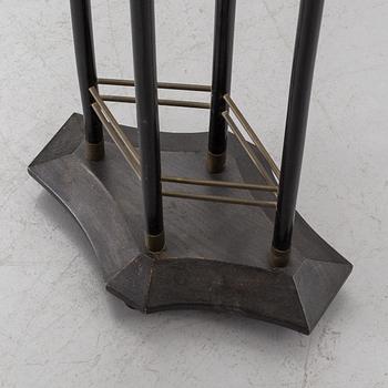 A ART NOUVEAU SMOKE STAND, wood and brass.