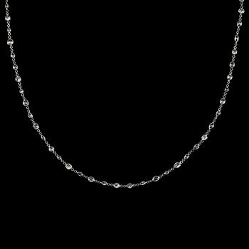 A mixed cut diamond necklace, tot. 18.58 cts.